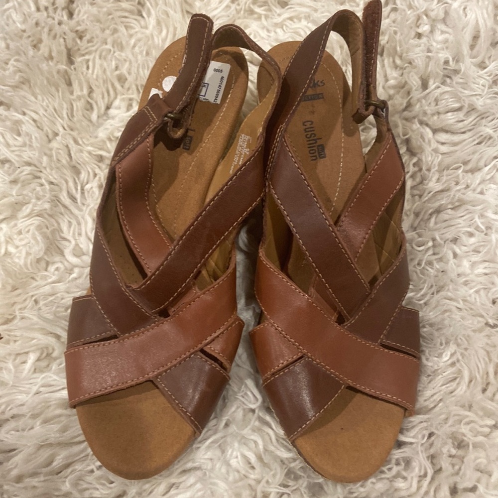 Clarks hilled sandals